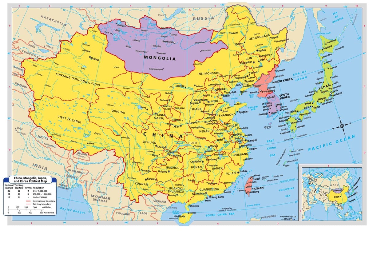 mapa para a China