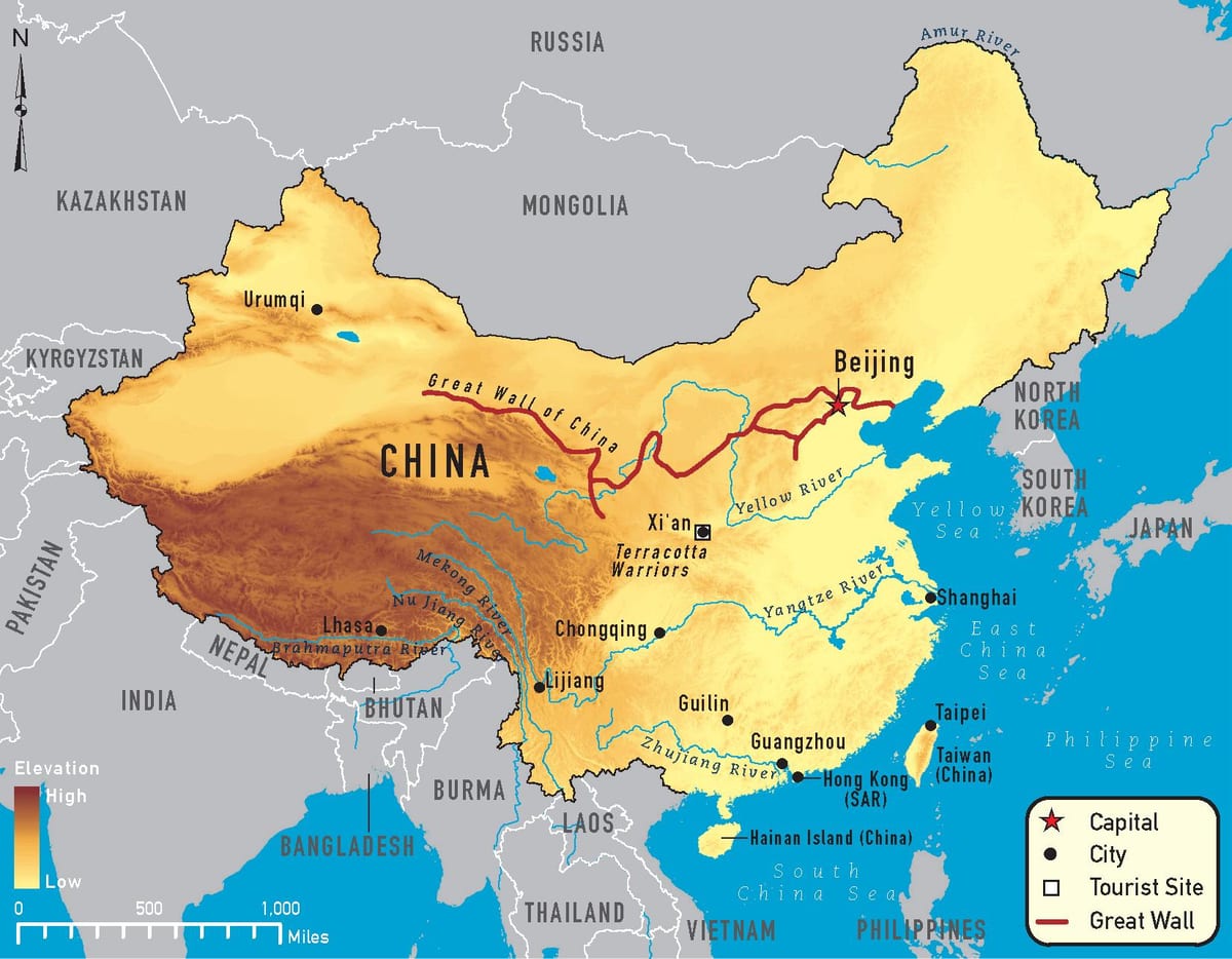 chinês antigo mapa