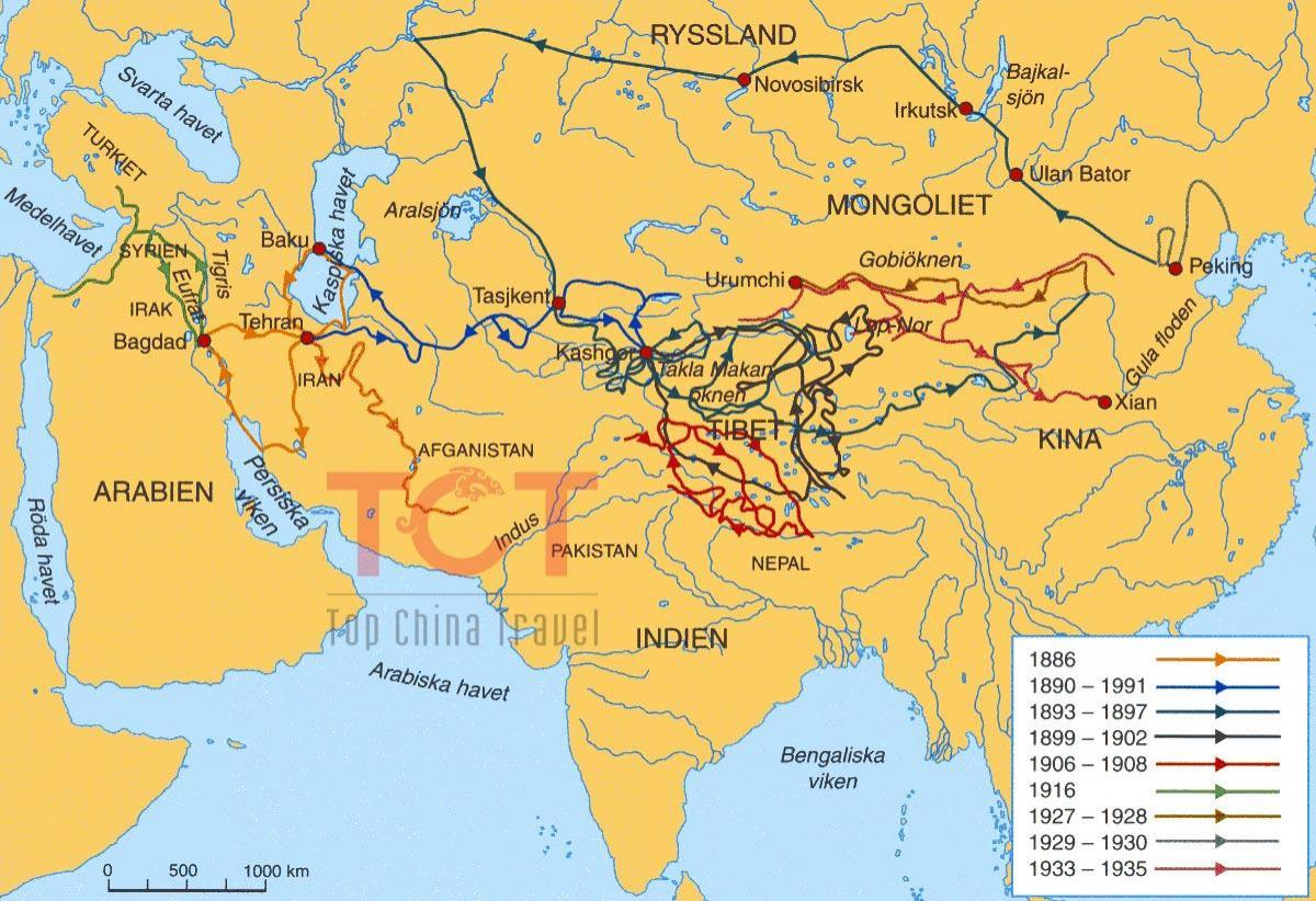 mapa da rota da seda na China antiga