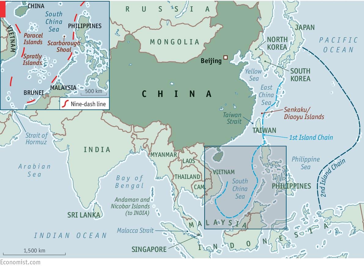 mapa da China ilhas