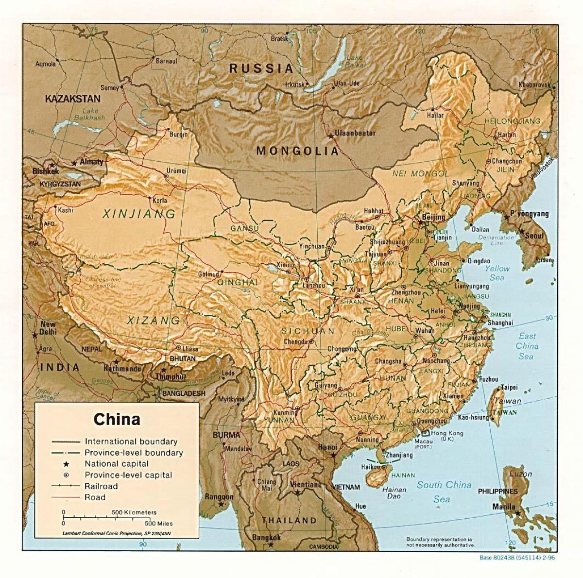 mapa de terreno da China