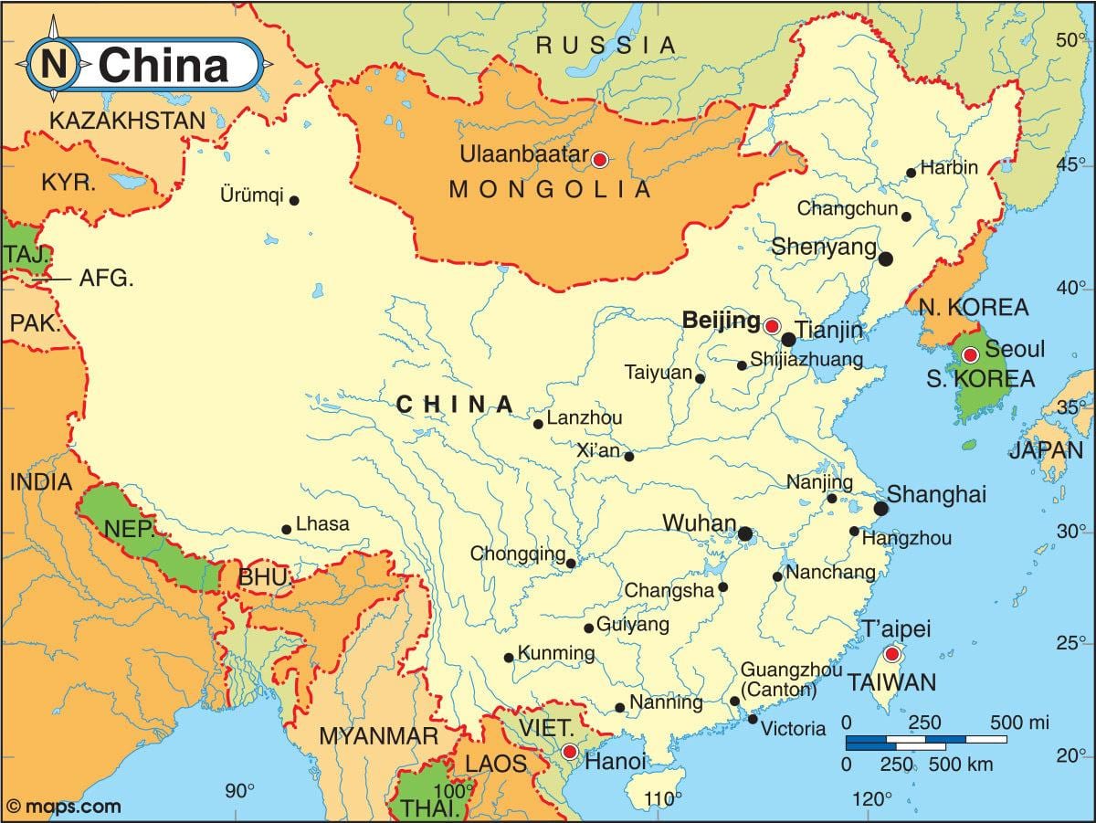 mapa da China metro