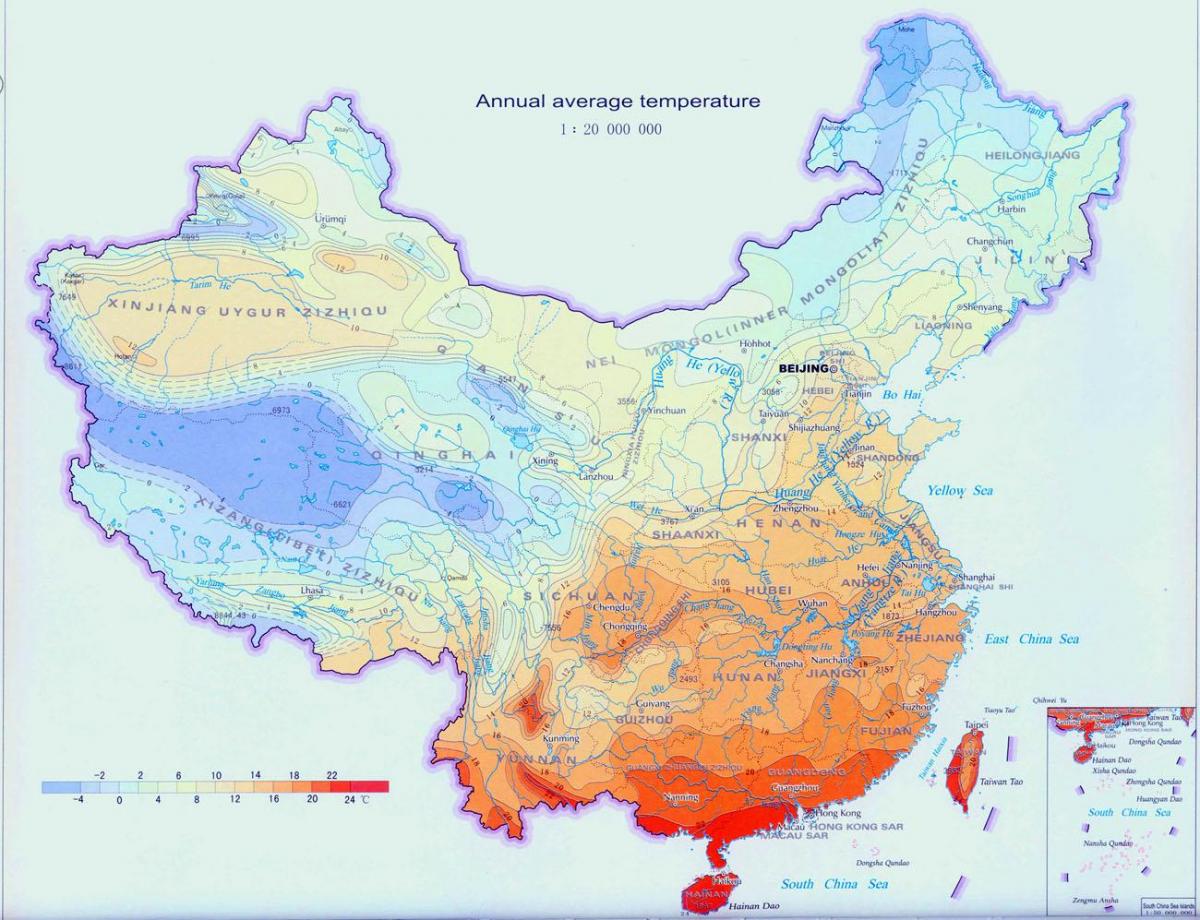 o mapa de meteorologia da China