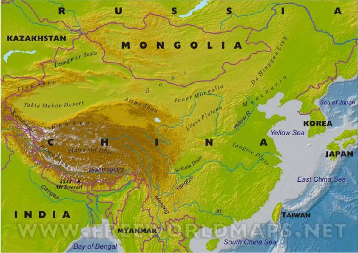 China mapa físico