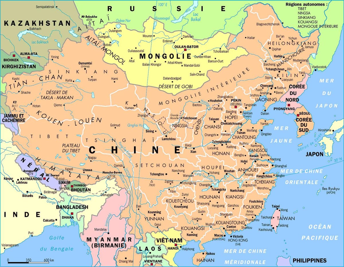 China mapa administrativo