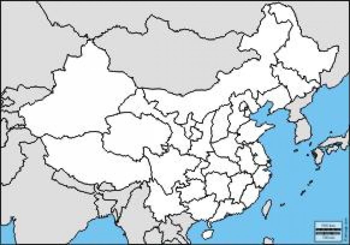 mapa em branco da China