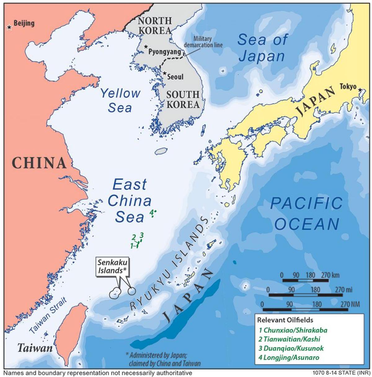 mapa do mar da China oriental