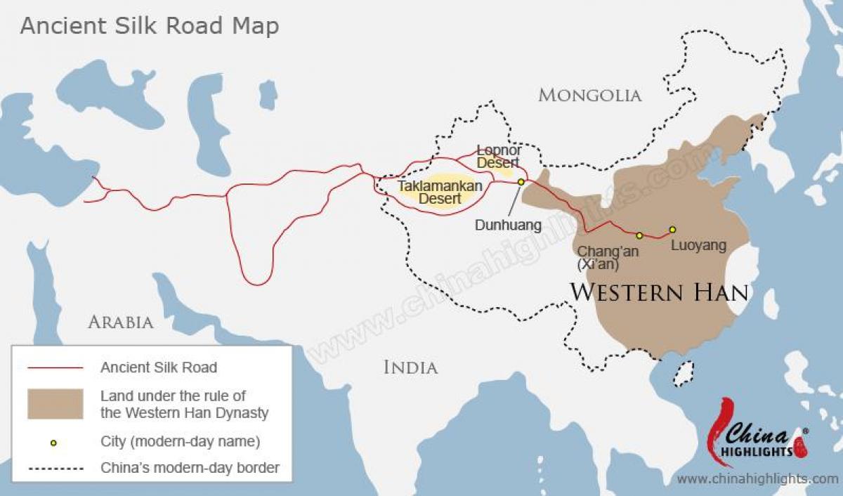 China mapa da rota da seda