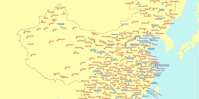 China aeroportos mapa