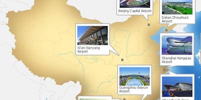 Mapa da China aeroportos