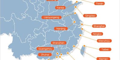 Mapa do chinês portas