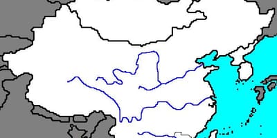 Mapa em branco da China antiga