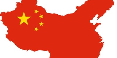 Mapa da China bandeira