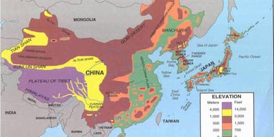 Mapa da China deserto