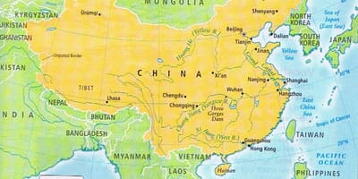 Mapa da fronteira com a China