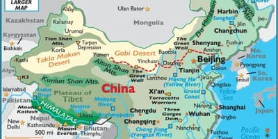 Mapa da China geografia