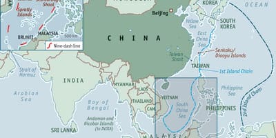 Mapa da China ilhas