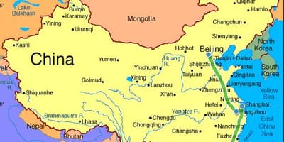 China continental mapa