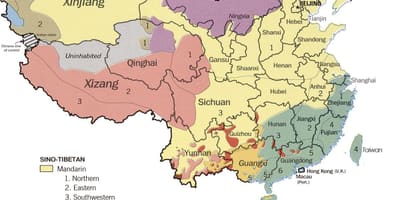 Mapa de linguagem da China