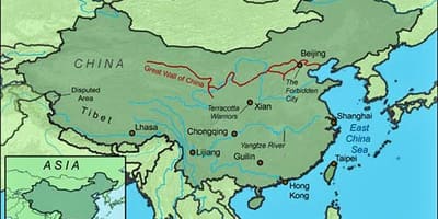 Mapa da China great wall
