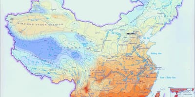 O mapa de meteorologia da China