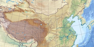 Mapa em relevo da China