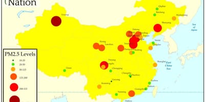 Poluição mapa China