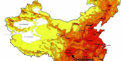 População mapa da China