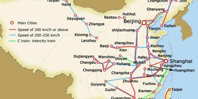 Trem-bala China mapa