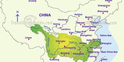 Mapa da China yangtze river