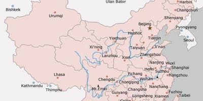Mapa as cidades da China