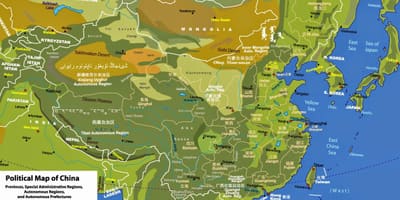 Geografia física mapa da China