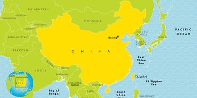 Mapa da China para crianças