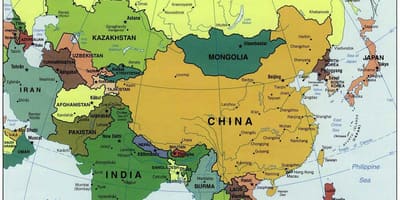 China e países vizinhos mapa