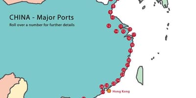 Portos da China mapa