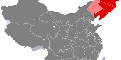Nordeste da China mapa