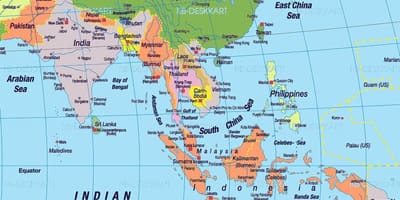 Do sul da China mapa