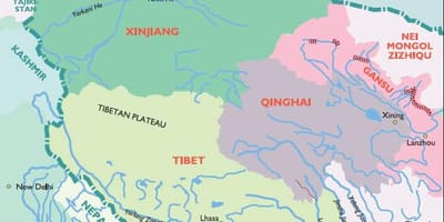 Mapa da China ocidental