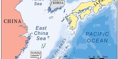 Mapa do mar da China oriental