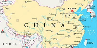 Mapa da China rios