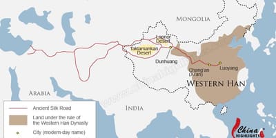 China mapa da rota da seda