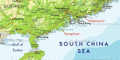 Mapa do sudeste da China