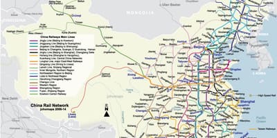 China trem rápido mapa
